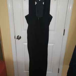 Deep green velvet dress